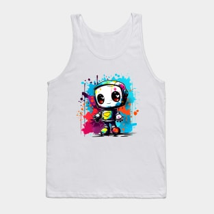 Cute cartoon Robot. Funny cyborg. Tank Top